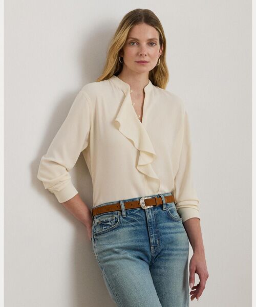 セール】 フリルトリムド ジョーゼット チュニック （シャツ・ブラウス