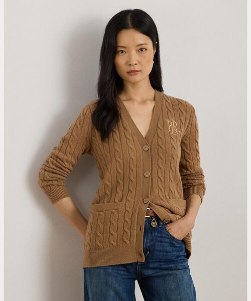 セール】 ケーブルニット ウールカシミヤ カーディガン （カーディガン