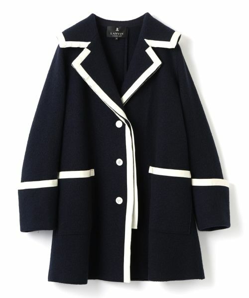 セール】 グログランパイピング圧縮ウールコート （その他アウター