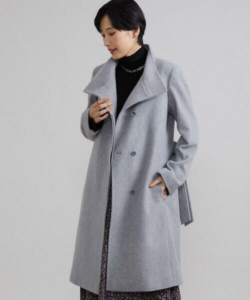 小さいサイズ]ウールビーバースタンドカラーコート/定番人気 （その他