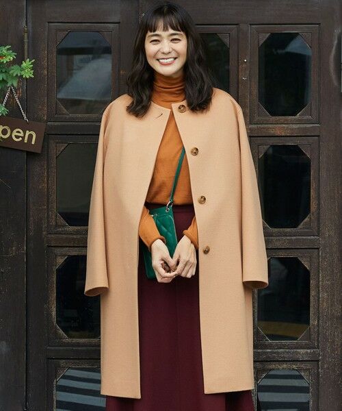 セール】 ウールカシミヤビーバー ノーカラー コート （その他アウター