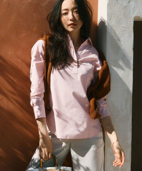 セール】 【Oggi4月号掲載/洗える】CANCLINI スキッパー シャツ