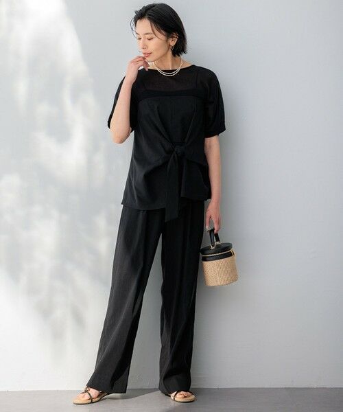 CLASSY.6月号掲載/洗える】リネンレーヨンストレッチ ワイドパンツ