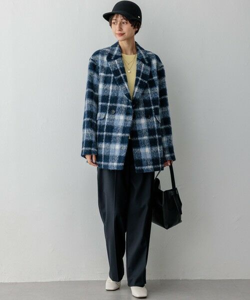 セール】 【一部店舗限定】アルパカシャギーチェック コート