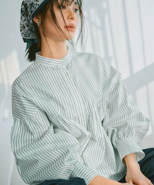 セール】 【洗える】CANCLINI ギャザー フレア ブラウス （シャツ