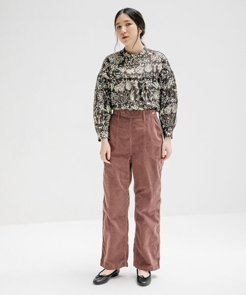 セール】 リバティプリントフリル切替ブラウス （シャツ・ブラウス