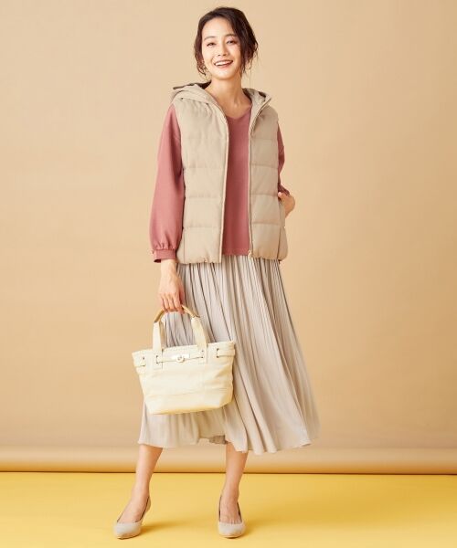 セール】 【洗える】サージツイルフード ダウンベスト （ダウン