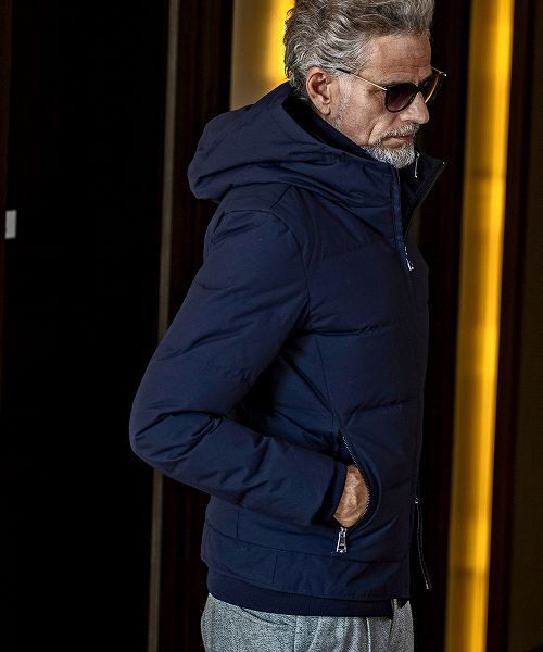 セール】 スタンドネックレイヤードダウンジャケット （ダウン