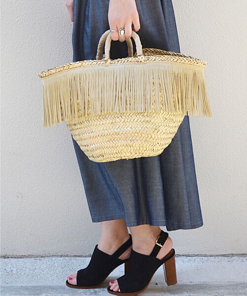 セール】 BERTINI:フリンジかごバッグM◇ （かごバッグ）｜SHIPS