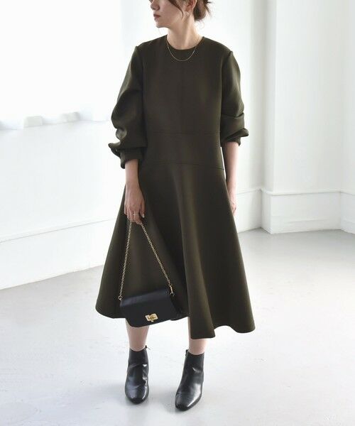 セール】 quaranciel:〈洗濯機可能〉ダブルジャージー フレア ミディ