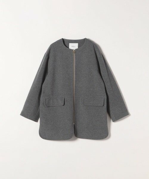 セール】 SHIPS any: SUPER100 ノーカラー ジップ ショートコート