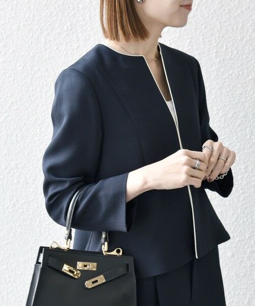 セール】 【WEB限定】SHIPS any:〈洗濯機可能〉ダブルクロス ペプラム