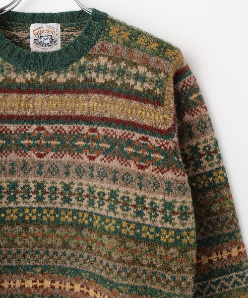 Papas × Jamieson's パパス 別注コラボ ニット スコットランド 未使用 PAPAS GP. パパス JAMIESON'S ニット セーター クルーネック