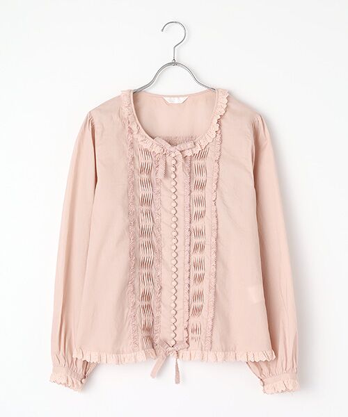 セール】 コットンレース使いブラウス （シャツ・ブラウス）｜PINK
