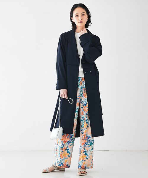 セール】 ドレープツイル2WAYコート （トレンチコート）｜qualite