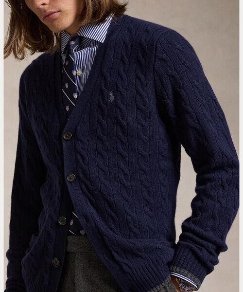 ケーブルニット ウールカシミヤ カーディガン （カーディガン・ボレロ
