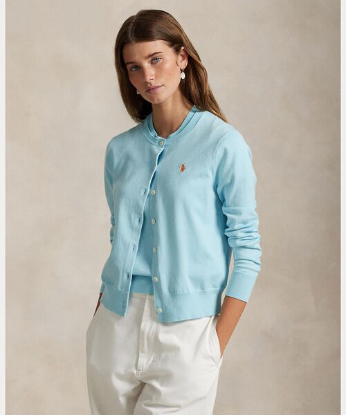 セール】 コットン クルーネック カーディガン （カーディガン・ボレロ