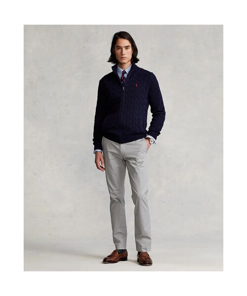 ケーブルニット コットン フルジップ セーター （ニット・セーター