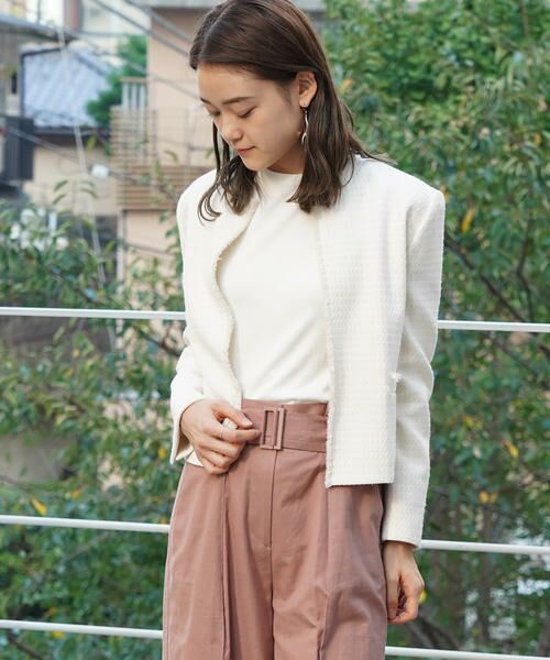 セール】 ルレックスツイード ノーカラージャケット （ノーカラー