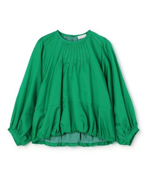 セール】 コットンシルクサテン ピンタックパフブラウス （シャツ
