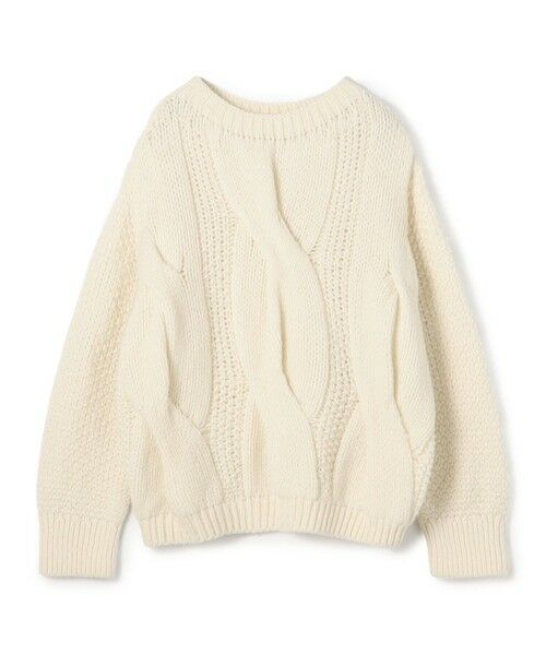 セール】 ビッグケーブル ボートネックプルオーバー （ニット