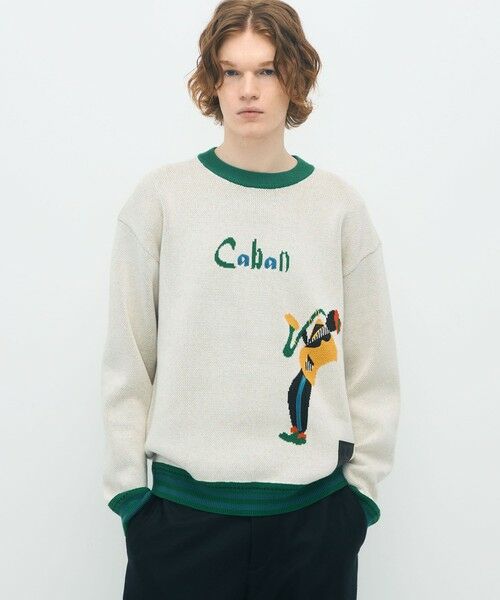 CABaN コットンカシミヤジャカード JAZZ SAX クルーネックプルオーバー