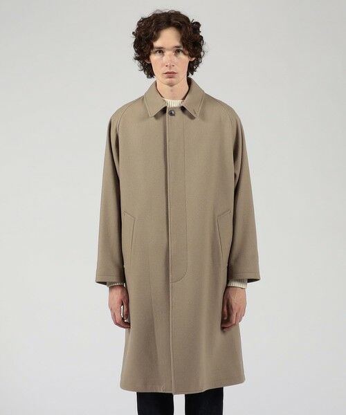 ウールナイロン バルカラーコート （ステンカラーコート