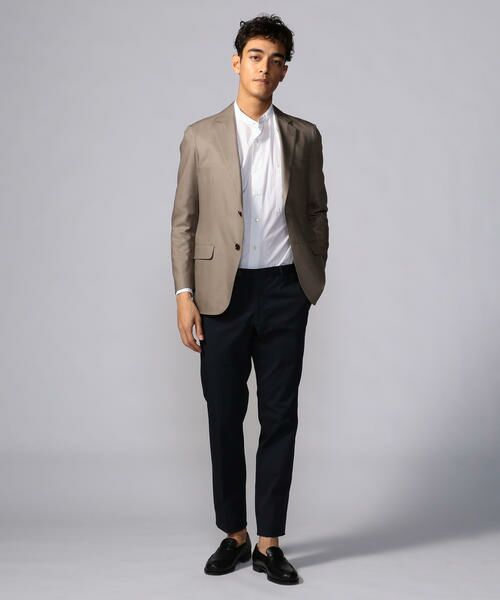 セール】 Super130'sウールシルク 2ボタンテーラードジャケット ZEGNA