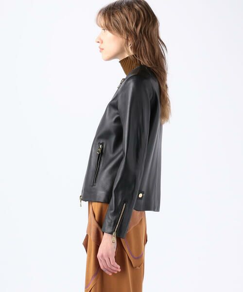 セール】 【別注】CINQUANTA×TOMORROWLAND ノーカラーダブルライダース