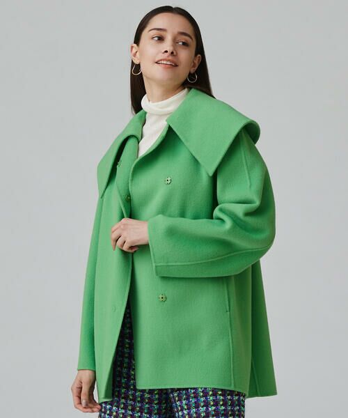 セール】 ウールビーバーメルトン ビッグカラーコート （その他