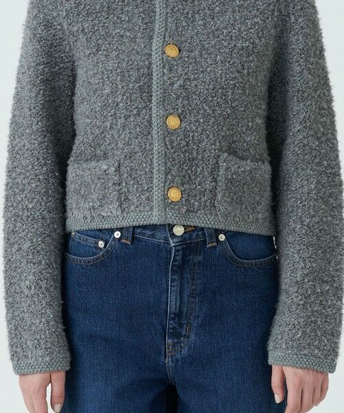 セール】 ムートン クルーネックカーディガン （カーディガン・ボレロ