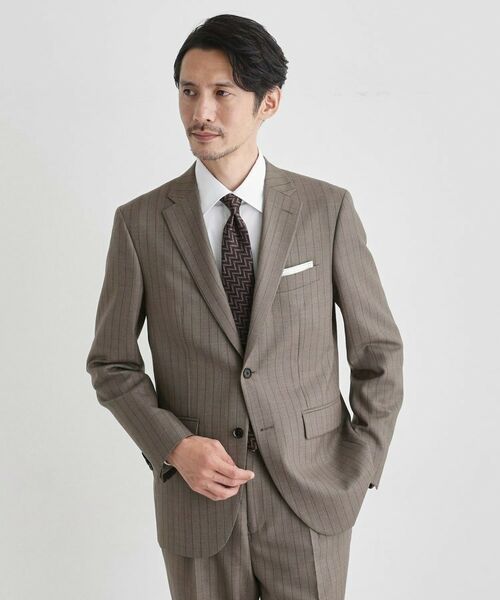 セール】 シャークスキン ストライプ スーツ （セットアップ）｜TAKEO
