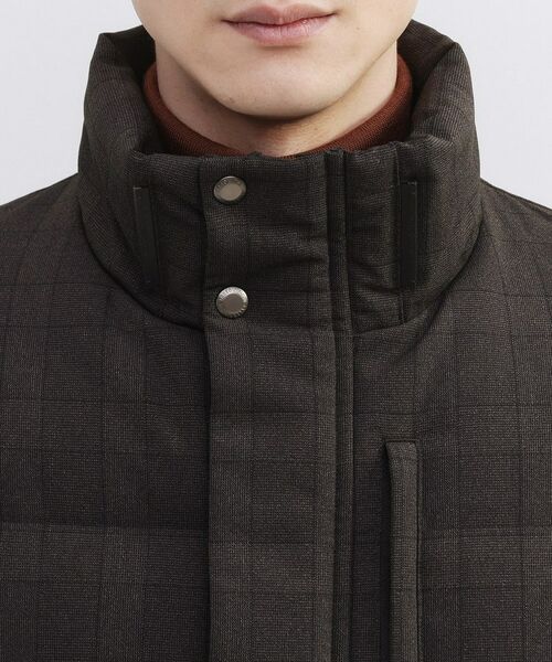 セール】 ウールライク チェック ダウン ブルゾン （ダウンジャケット