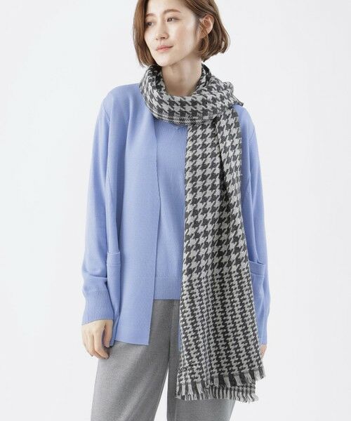 セール】 【ウォッシャブル】大判千鳥柄ストール （マフラー・ショール