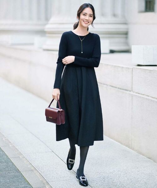 セール】 【大人フェミニン/トレンド】ニット×ジャカード ドッキング