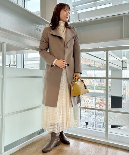 日本製／2WAY衿】スタンドカラー ロングコート （その他アウター
