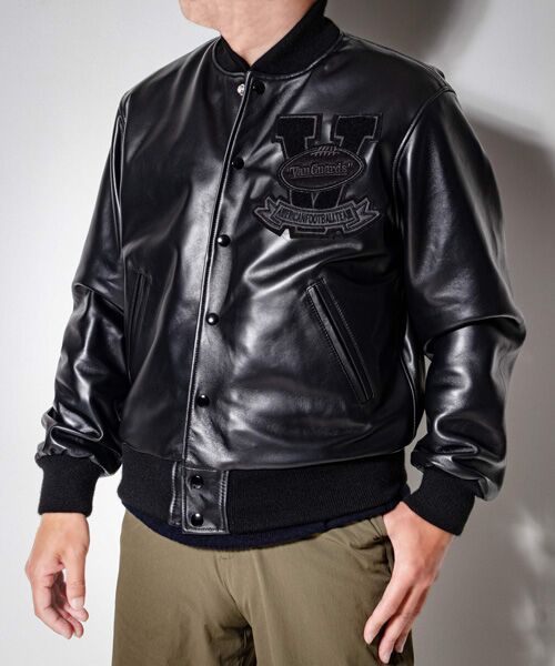プレミアムスタジアムジャンパー＜オールレザー＞ （レザーブルゾン