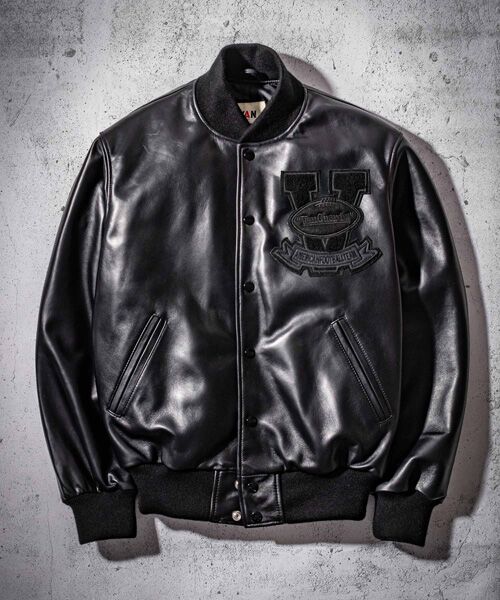 SCENE VAN TM ATHLETICS スタジャン オールブラック L SCENE VAN TM