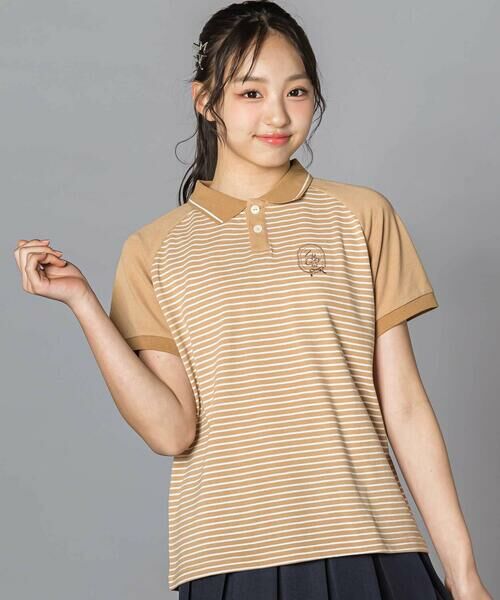 セール】 【 ニコ☆プチ 掲載 】テニスコアボーダーポロシャツ(130