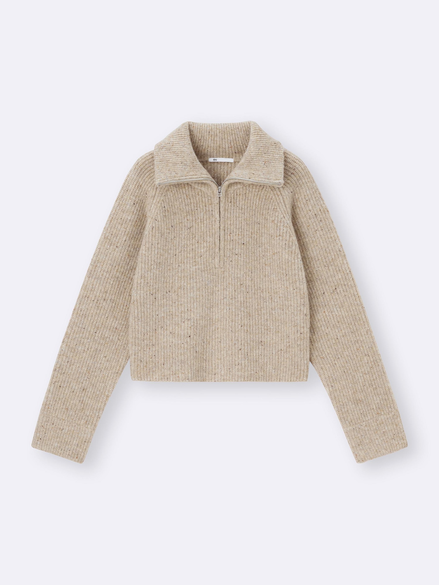 Flecked Half-Zip Knitted Pullover | GU US