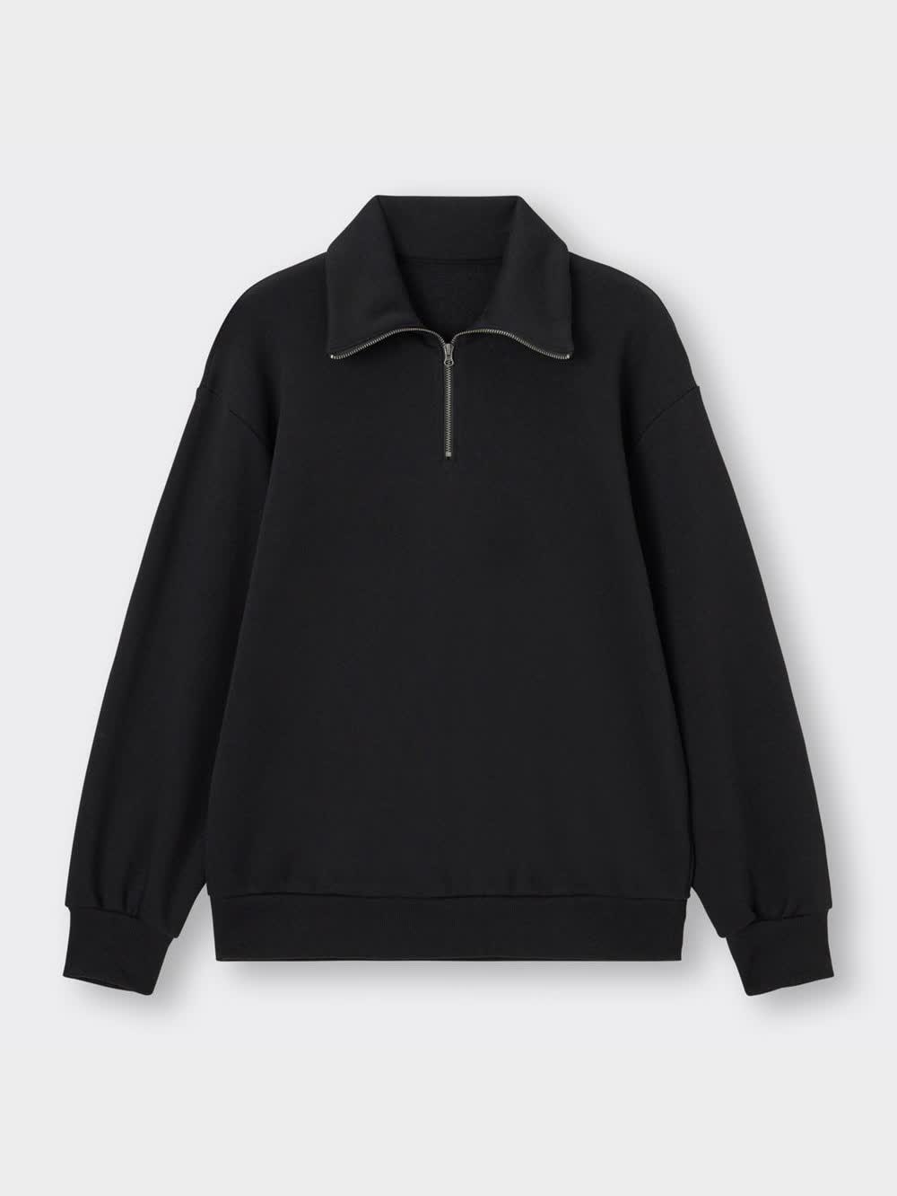 GU公式 | オーバーサイズハーフジップスウェットプルオーバー(長袖)