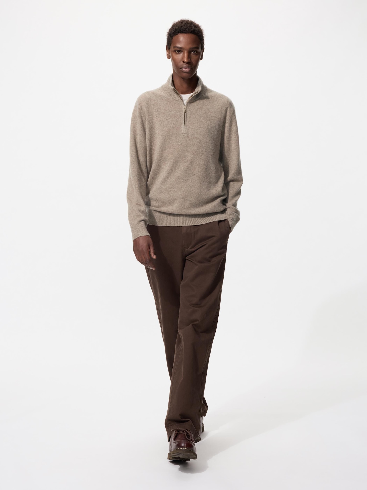 ユニクロ公式 | カシミヤハーフジップセーター