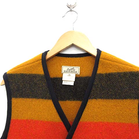 エルメス HERMES ロカバール ベスト ウール ボーダー ソルド品 50 L