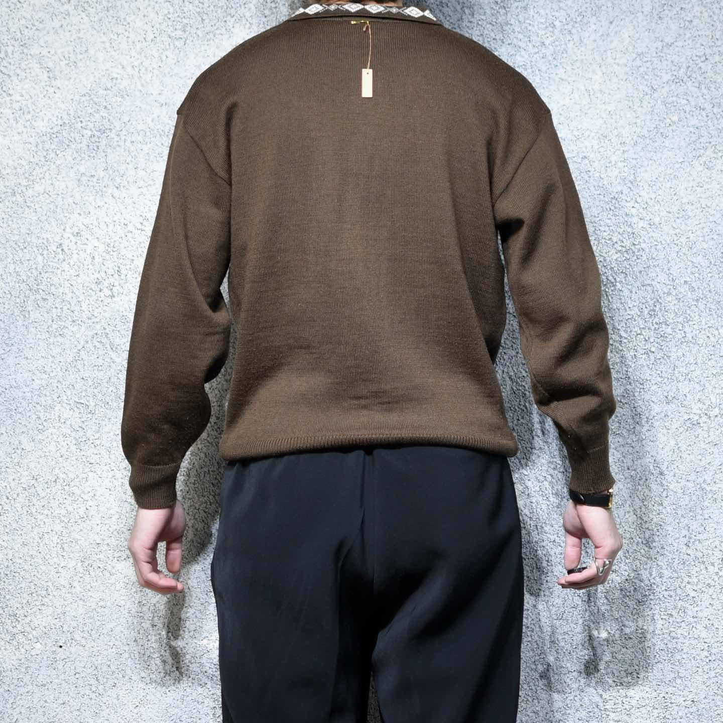 古着通販】古着 デザインニット ニットポロ ニット セーター アクリル