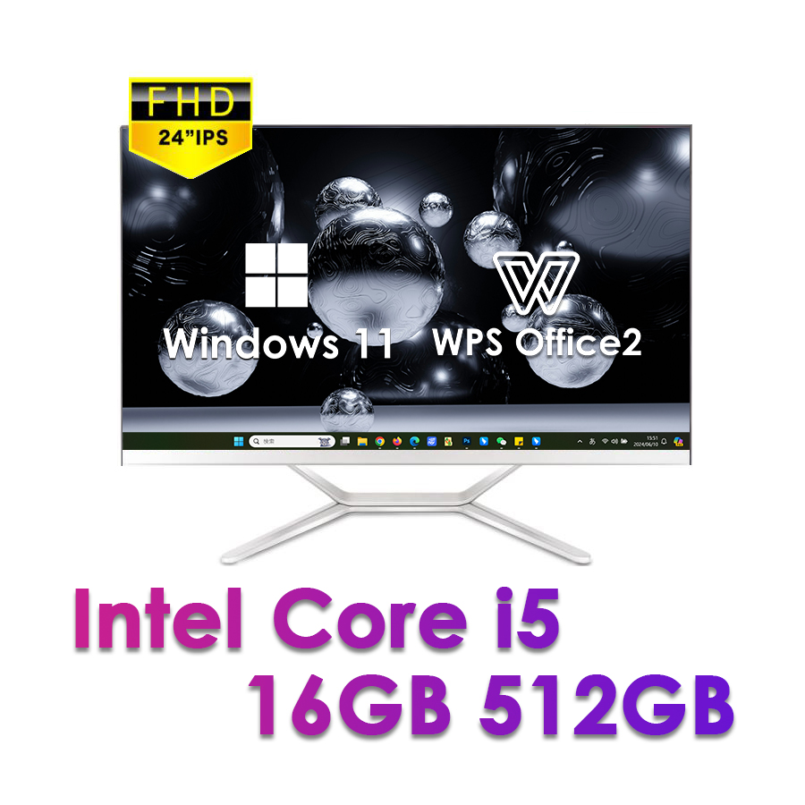 VETESA 24型 新品一体型デスクトップPC》Office付き Windows11 Core i5