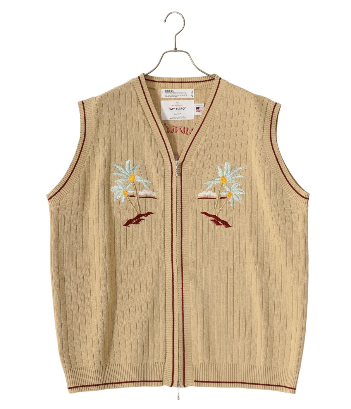 Hawaii“ Zip Up Knit Vest | DAIRIKU(ダイリク) / トップス ベスト