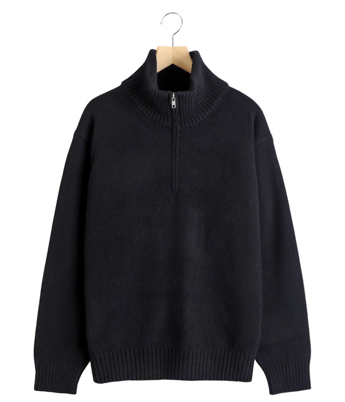 LAMBS WOOL HALF ZIP SWEATER | ATON(エイトン) / トップス ニット