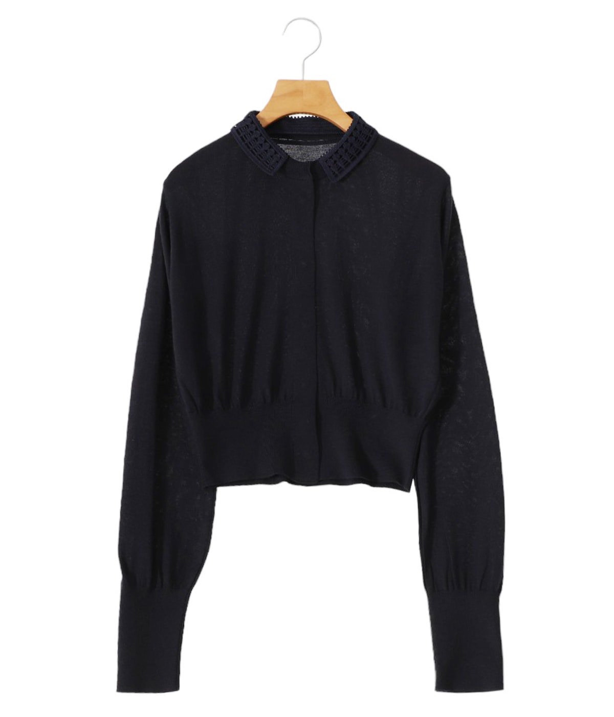 レディース】Detachable Embroidery Collar Knitted Cardigan | Mame