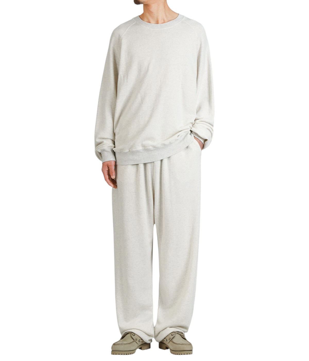 綿アクリル裏毛ラグランクルー | REMI RELIEF NAVY LABEL(レミレリーフ