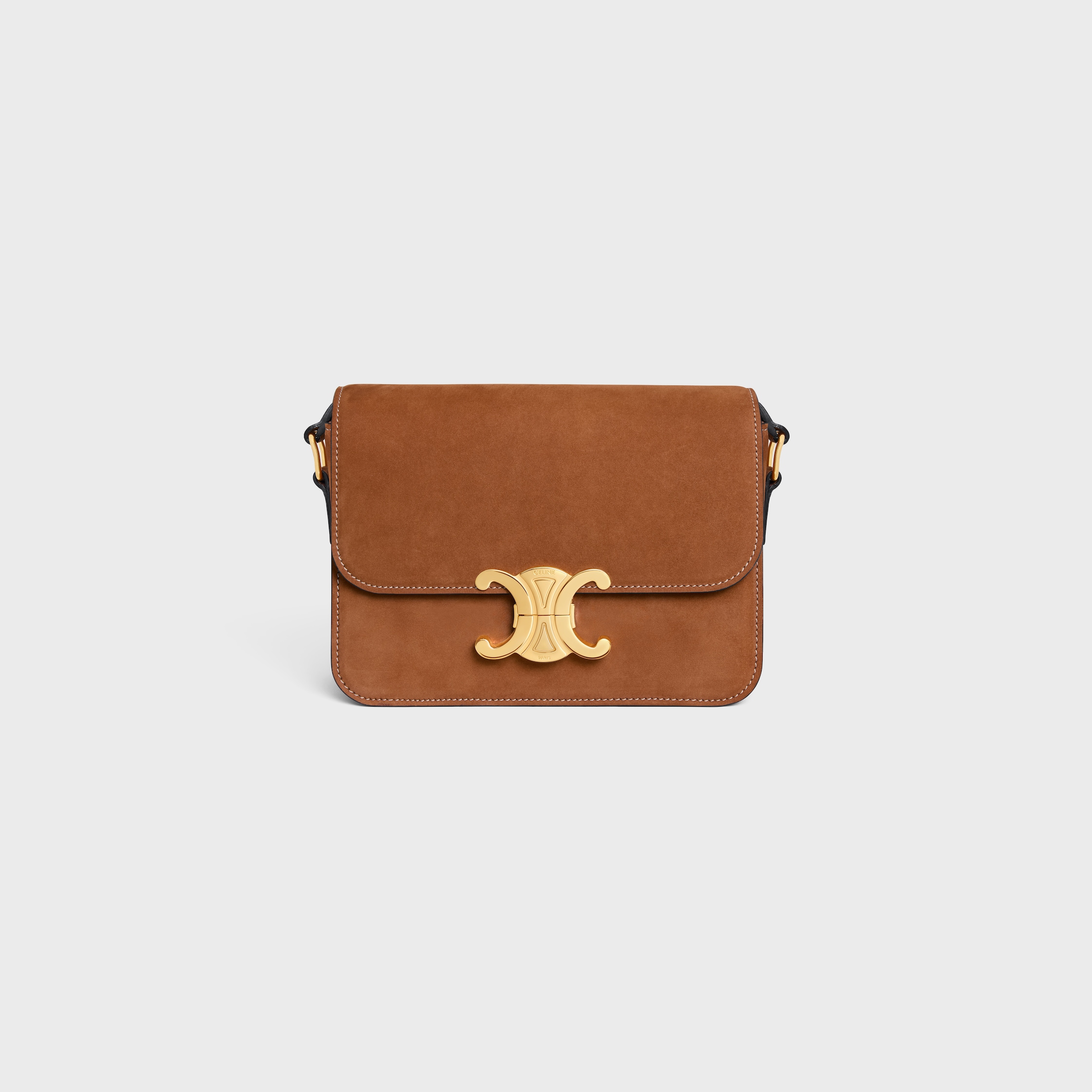 TEEN TRIOMPHE BAG IN NUBUCK CALFSKIN - CAMEL | CELINE